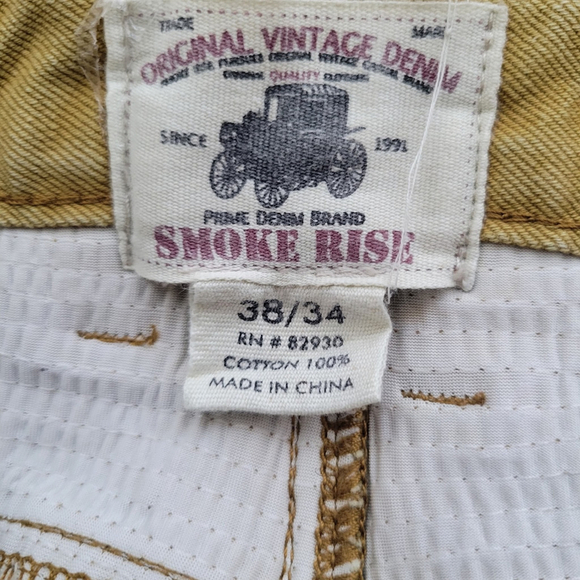 Smoke Rise Original Vintage Denim Destroyed Slim-Fit Jeans Size 38/34 - Picture 12 of 13